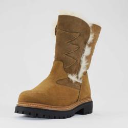 Bottes d'hiver en peau hydrofuge fourr&eacute; laine pour femme - Olang NEVE 38 38 moka