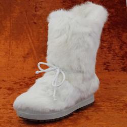 Bottes chaudes pour femmes en fourrure v&eacute;ritable de lapin blanc - Olang CLARISSA 38 blanc 38