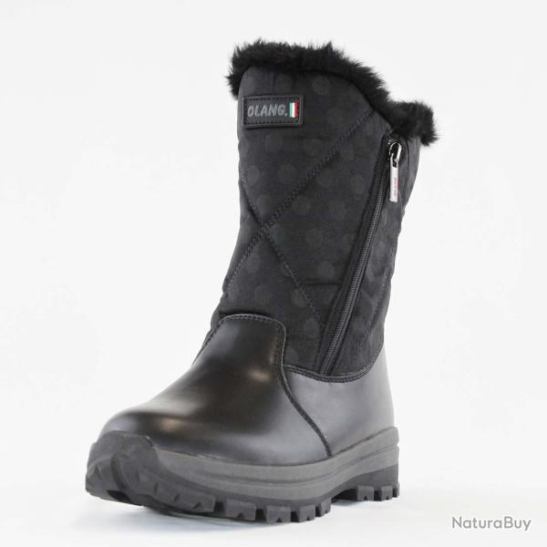 Bottines chaudes pour femme en polyester noir � pois et hydro york 38 38 noir � pois noirs