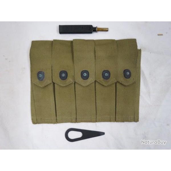 Porte chargeur Thompson WW2 d'�poque avec huilier et tournevis