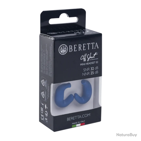 couteurs Beretta Mini Headset E2 - Bleu