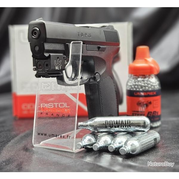 PACK LASER PR�T A TIRER PISTOLET UX TDP 45 CO2 CAL BB/4.5MM