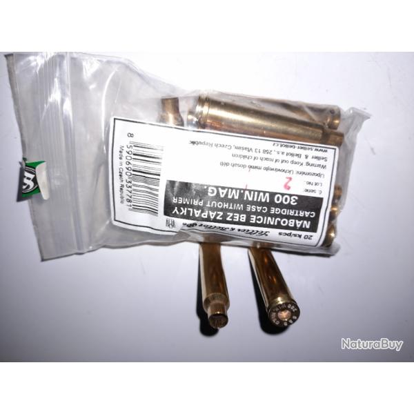 Douilles non amorc�es Sellier & Bellot - boite de 20 pi�ces - cal 300 win mag