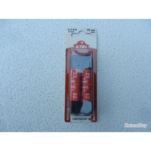 2 paires de lacets marron marque Kiwi fran�ais neufs longueur 75 cm