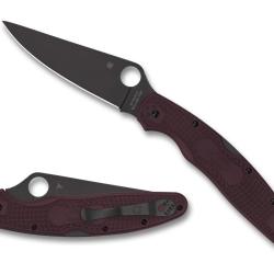 Spyderco Police 4 Lightweight Burgundy Sprint Run - Acier Micro-Melt PD#1, Lame 11 cm