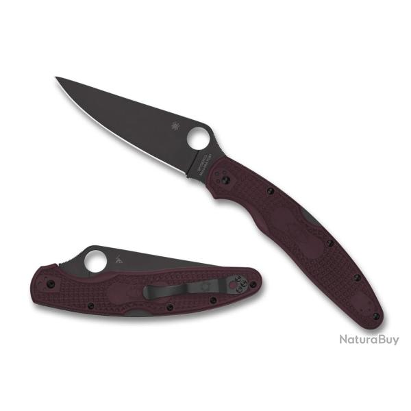 Spyderco Police 4 Lightweight Burgundy Sprint Run - Acier Micro-Melt PD#1, Lame 11 cm