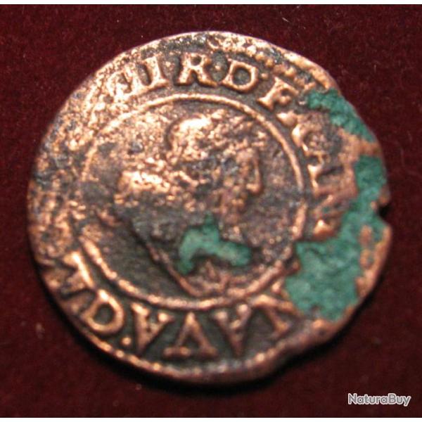 FRANCE  double tournois  1634  Louis XIII   TB-