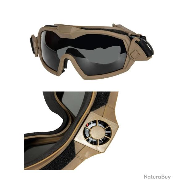 Masque tactique avec ventilateur et deux �crans- Tan - GFT