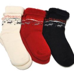 Chaussettes femme et homme chaudes laine 90 polaire cocoon thermotherapie et pieds sensibles rouge 3