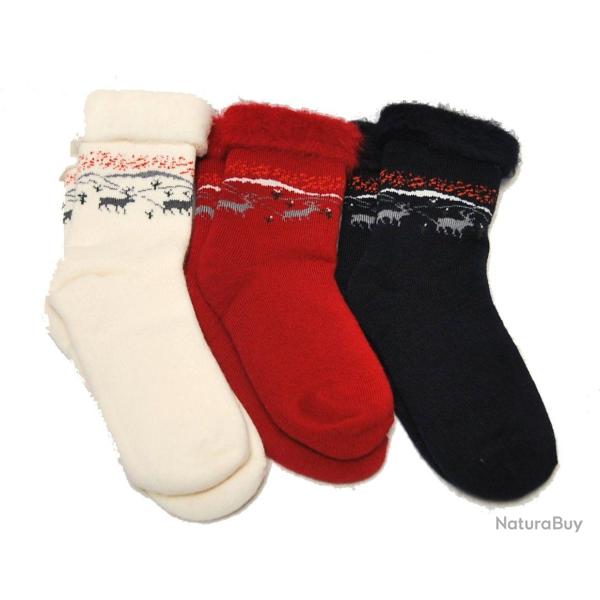 Chaussettes femme et homme chaudes laine 90 polaire cocoon thermotherapie et pieds sensibles rouge 3