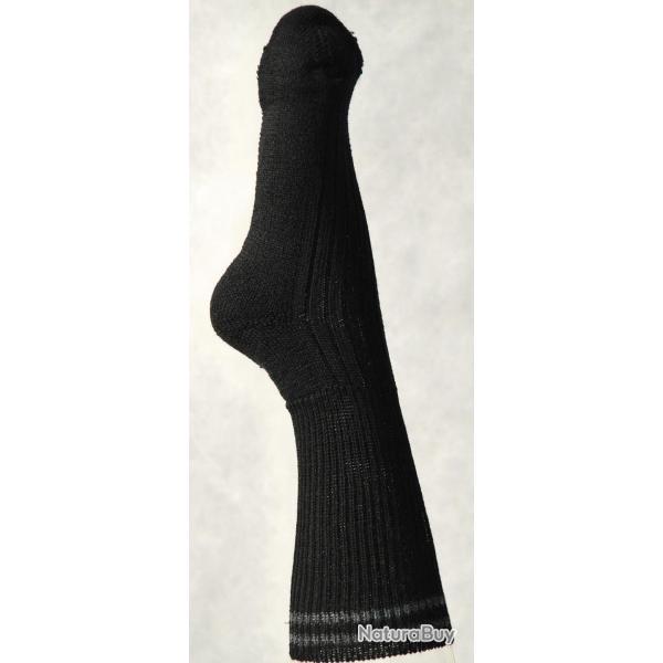 Chaussettes chaudes homme et femme en laine non comprimantes �paisses 60 noir 34/36