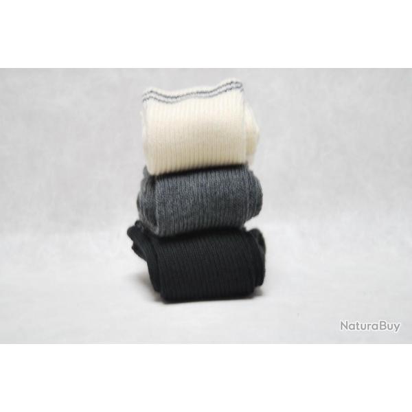 Chaussettes chaudes homme et femme en laine non comprimantes �paisses 60 37/39 vert kaki