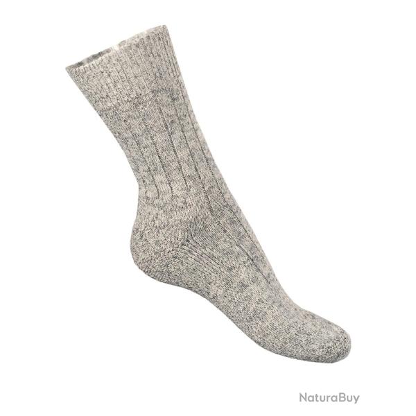 Chaussettes chaudes homme et femme �paisses laine gris chin� 34/36 gris chin�