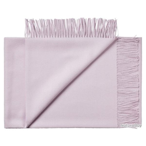 Plaid luxueux pure laine Baby ALPAGA uni rose pale