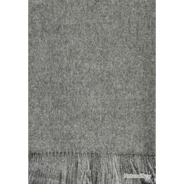 Plaid luxueux pure laine Baby ALPAGA uni gris moyen