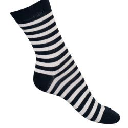 Offre d&egrave;s 2 paires de chaussettes ray&eacute;es coton d'Egypte Femme 37/39 ray&eacute; noir&blanc
