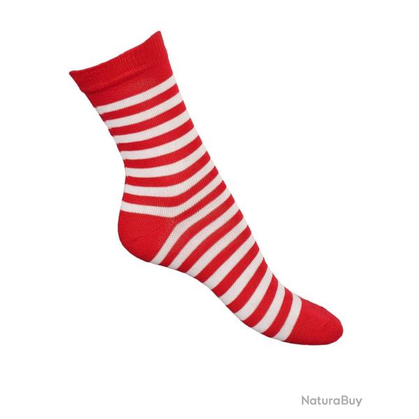 Offre d�s 2 paires de chaussettes ray�es coton d'Egypte Femme 43/45 ray� noir&blanc