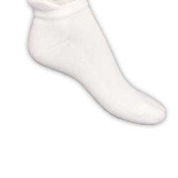 Socquettes sport en coton d'&eacute;gypte bouclettes 34/36 blanc