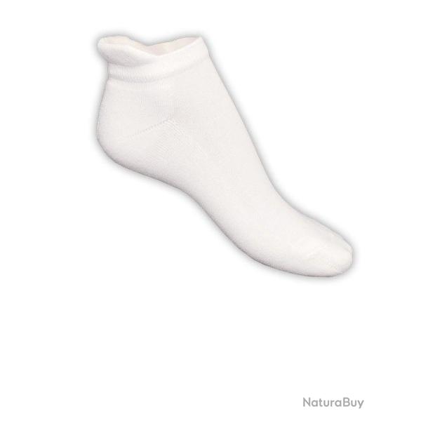 Socquettes sport en coton d'�gypte bouclettes 34/36 blanc