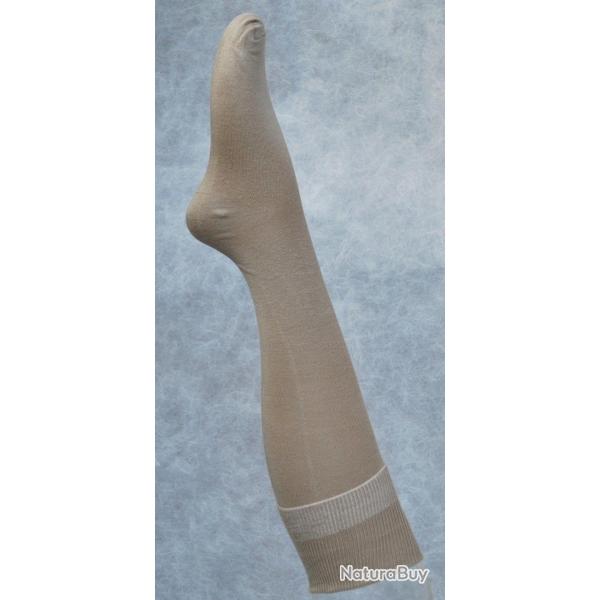 Chaussettes femme et homme hautes non comprimantes en bambou 37/39 beige