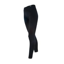 Leggings femme chaud pure laine m&eacute;rinos noir, &eacute;cru, dentelle noir XS (extra small)