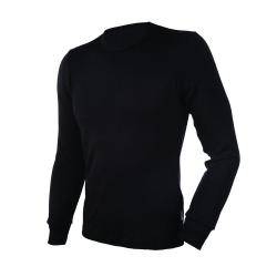 Sous pull laine homme chaud homme manches longues en pure laine m&eacute;rinos noir noir M (m&eacute;dium)