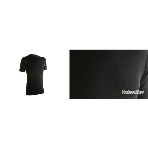 Tee shirt noir homme manches courtes pure laine m�rinos l�g�re noir  2XL
