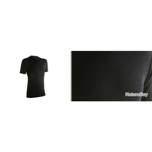 Tee shirt noir homme manches courtes pure laine m�rinos l�g�re noir 2XL