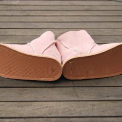 Chaussons bottes b&eacute;b&eacute; enfant peau de mouton moka ou rose rose 29