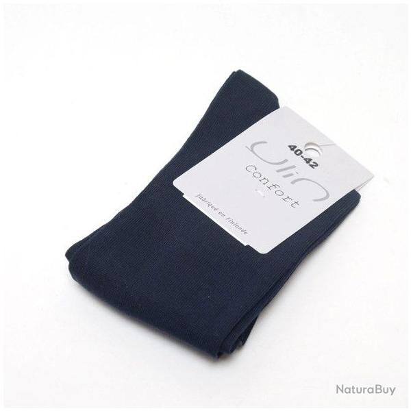 Chaussettes de ville homme fil d'�cosse haute qualit� bleu marine navy 46-48
