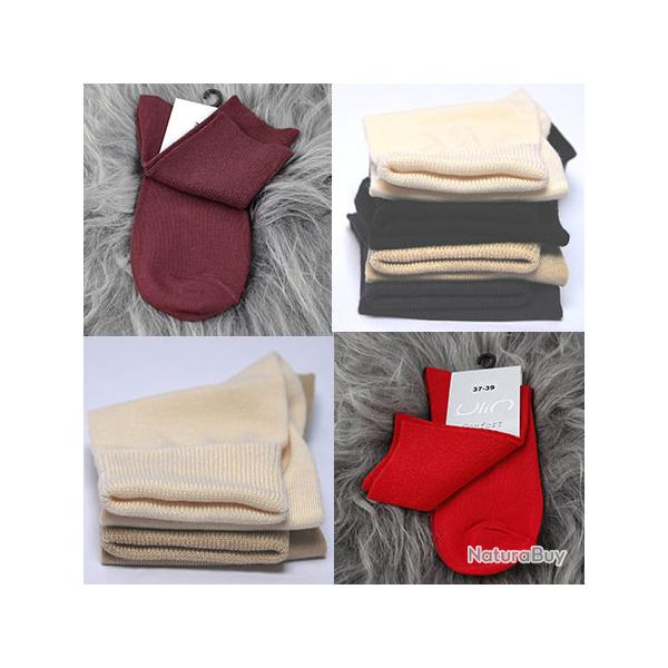 Chaussettes non comprimantes femme bambou antibact�rien 37/39 Bordeaux fonc�