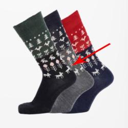 Chaussettes chaudes cr&eacute;ateurs laine m&eacute;rinos 78 fantaisie 40/45 Nature gris