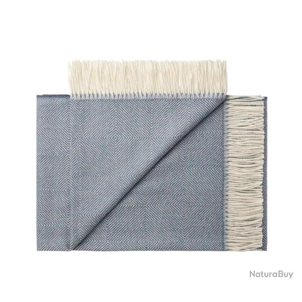 Plaids pure laine Baby ALPAGA rayures ou chevrons bleu p�trole