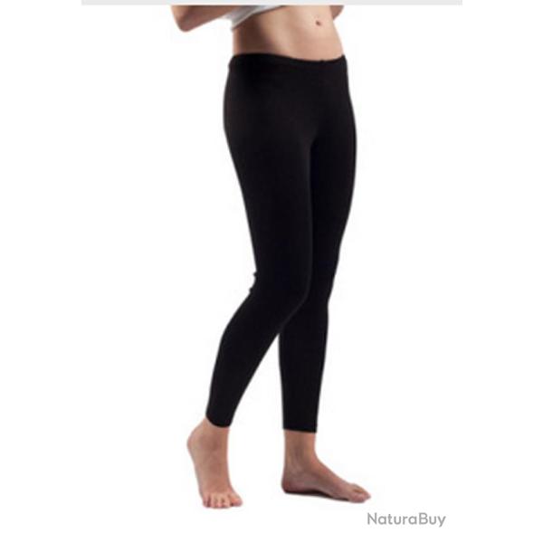 Leggings femme laine m�rinos et soie noir, �cru, gris noir XL (extra large)