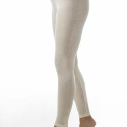 Leggings femme laine m&eacute;rinos et soie noir, &eacute;cru, gris blanc &eacute;cru 2XL