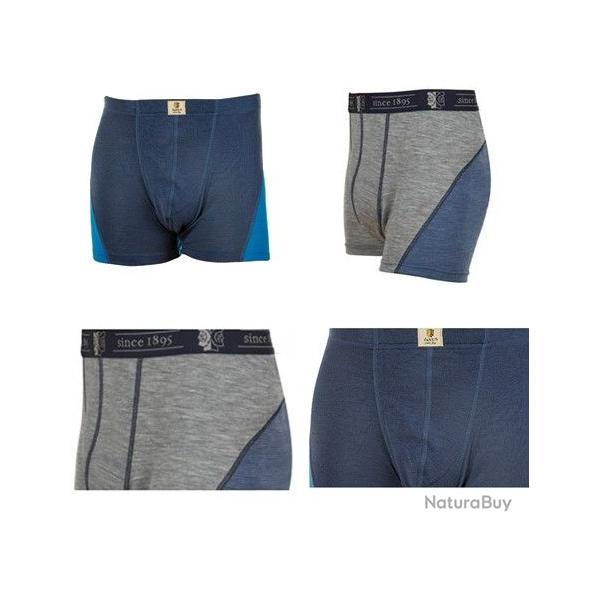 Boxer thermique sport homme en pure laine m�rinos gris ou bleu 2XL bleu /marine