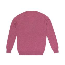 Pull fin femme col V en pure laine m&eacute;rinos offre sp&eacute;ciale S (small) rose indien