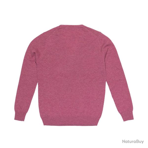 Pull fin femme col V en pure laine m�rinos offre sp�ciale XL (extra large) rose indien