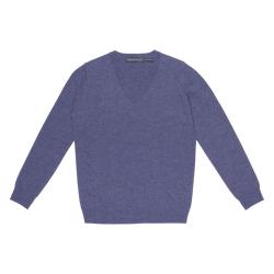 Pull fin femme col V en pure laine m&eacute;rinos offre sp&eacute;ciale M (m&eacute;dium) parme