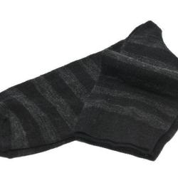 Chaussettes ville homme laine m&eacute;rinos 80 &agrave; rayures 43/45 gris & noir