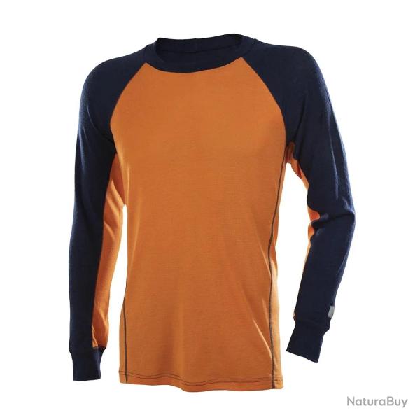 Maillot chaud homme pure laine m�rinos orange et bleu marine L (large) orange