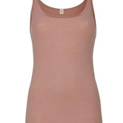 Caraco femme bretelles fines pure laine m&eacute;rinos rose poudr&eacute;