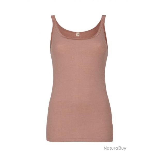 Caraco femme bretelles fines pure laine m�rinos rose poudr�
