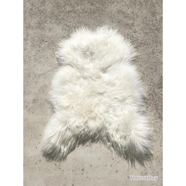 Peaux de mouton islandais tannage v�g�tal grande taille gris, brun, �cru blanc �cru 100-110 cm