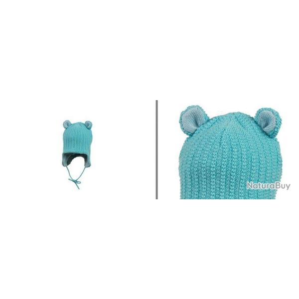 Bonnet chaud b�b� en laine m�rinos rose ou bleu bleu  49/51