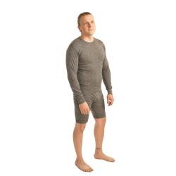 Maillot homme en laine et soie noir bleu &eacute;cru gris manches longues gris 2XL