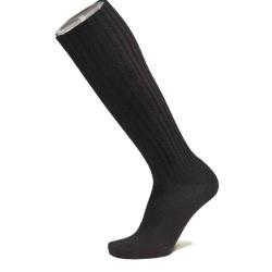 Chaussettes chaudes hautes 95 laine peign&eacute;e femme homme noir 40/45