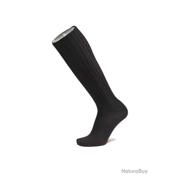 Chaussettes chaudes hautes 95 laine peign�e femme homme noir 40/45