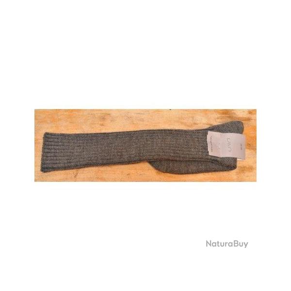 Chaussettes chaudes hautes 95 laine peign�e femme homme 40/45 gris anthracite
