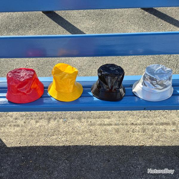 Chapeau de pluie Femme Bob imperm�able cir� noir